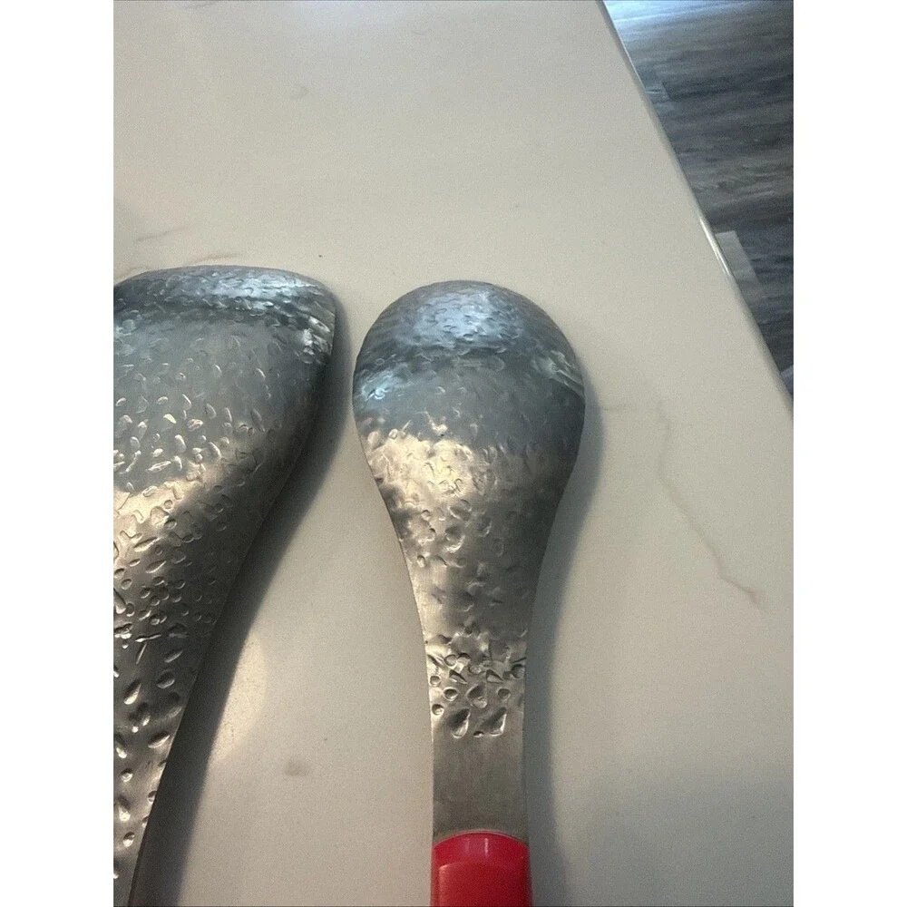 Mad Hungry Stainless Cooking Spoons Red Handles Set of 3